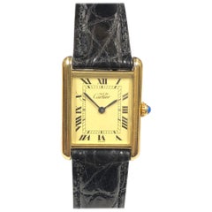 Cartier Classic Vermeil Tank Quartz Wristwatch