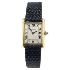 Cartier Classic Yellow Gold Manual Wind Unisex Tank Wrist Watch