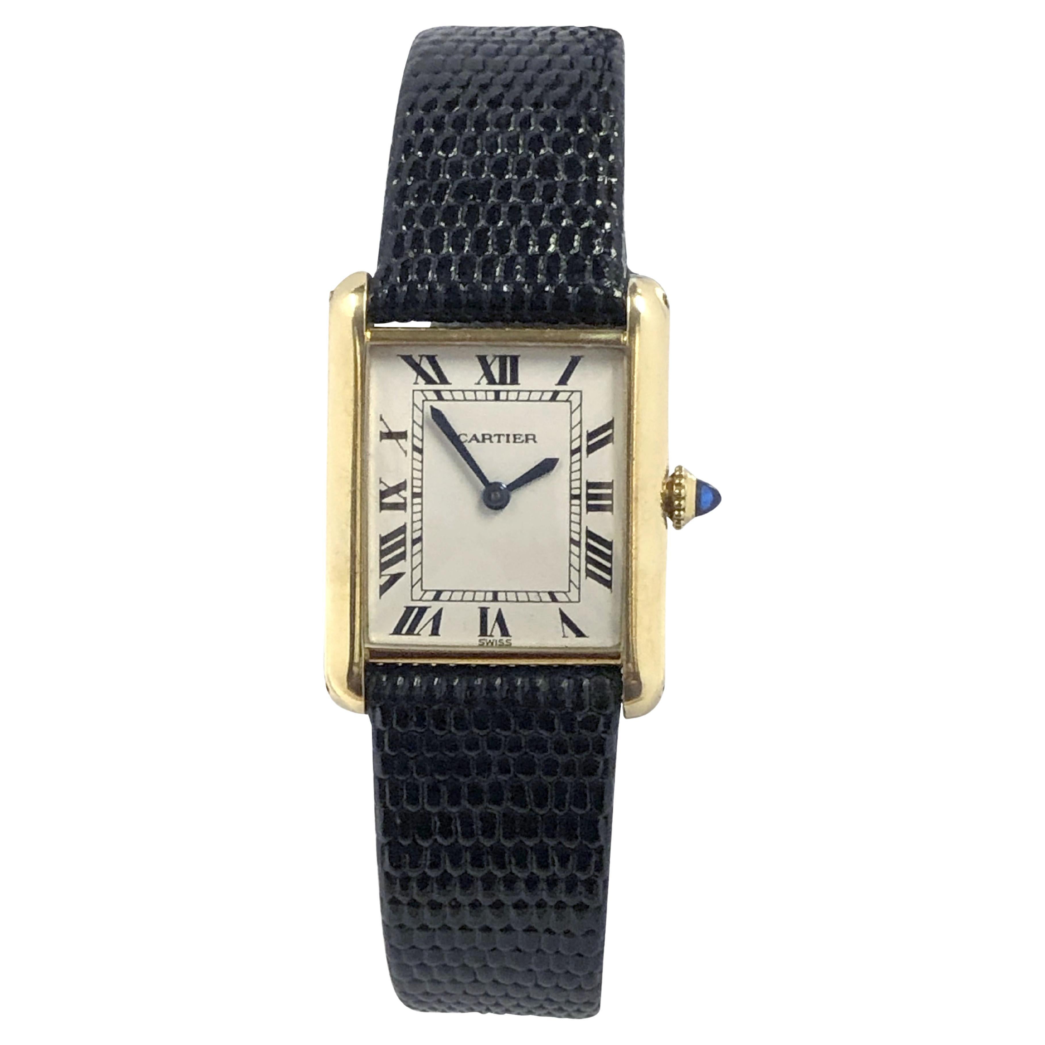 Cartier Classic Oro Giallo Vento manuale Orologio da polso unisex con serbatoio