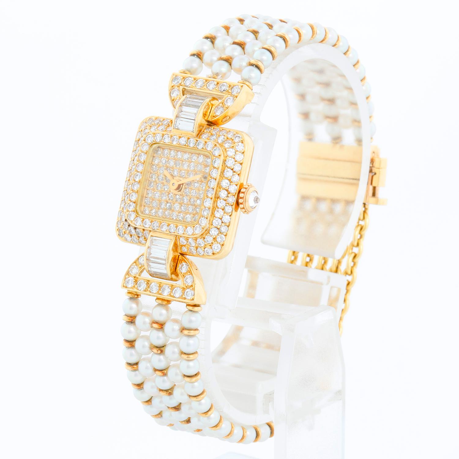 Cartier Classique Pearl & Diamond Ladies Watch In Excellent Condition In Dallas, TX
