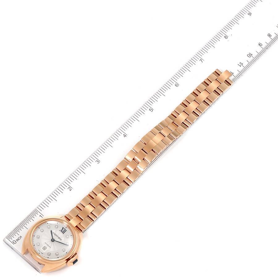 Cartier Cle 18K Roségold Automatik-Diamant-Damenuhr WJCL0033 3