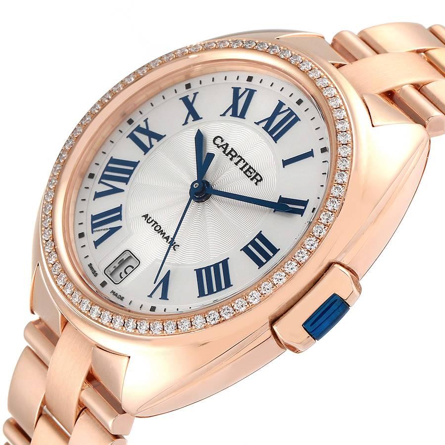 Cartier Cle 18K Rose Gold Diamond Automatic Ladies Watch WFCL0003 For Sale 1