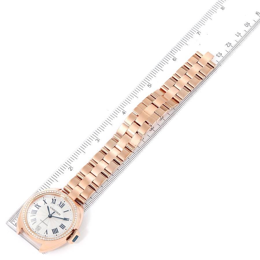 Cartier Cle 18K Rose Gold Diamond Automatic Ladies Watch WFCL0003 For Sale 4