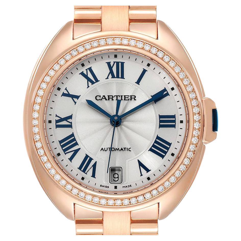 Cartier Cle 18K Rose Gold Diamond Automatic Ladies Watch WFCL0003 For Sale