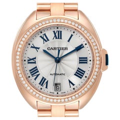Cartier Cle 18K Rose Gold Diamond Automatic Ladies Watch WFCL0003