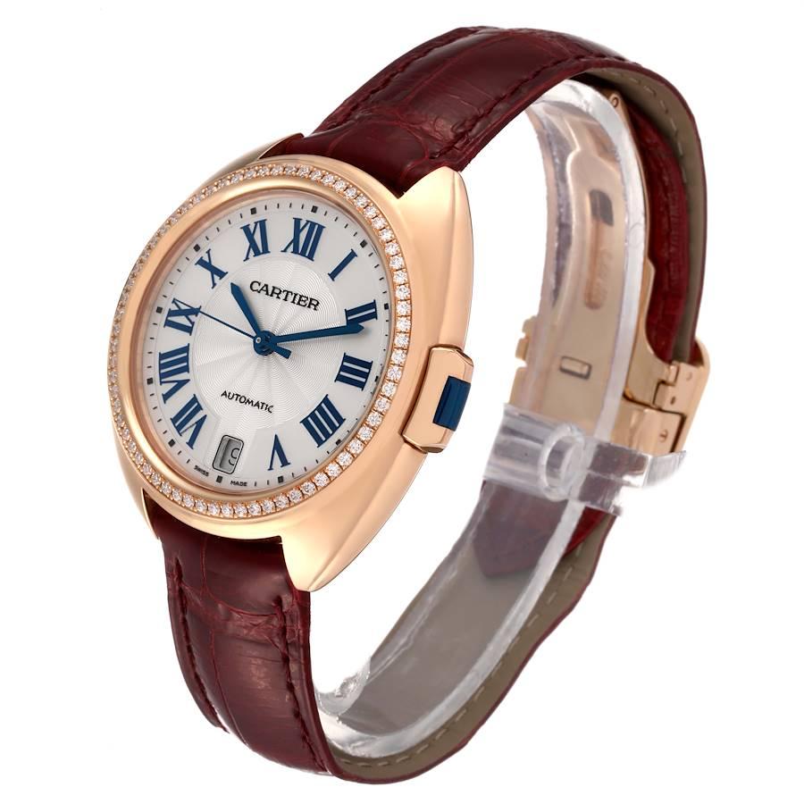 Women's Cartier Cle 18K Rose Gold Diamond Automatic Ladies Watch WJCL0013 For Sale