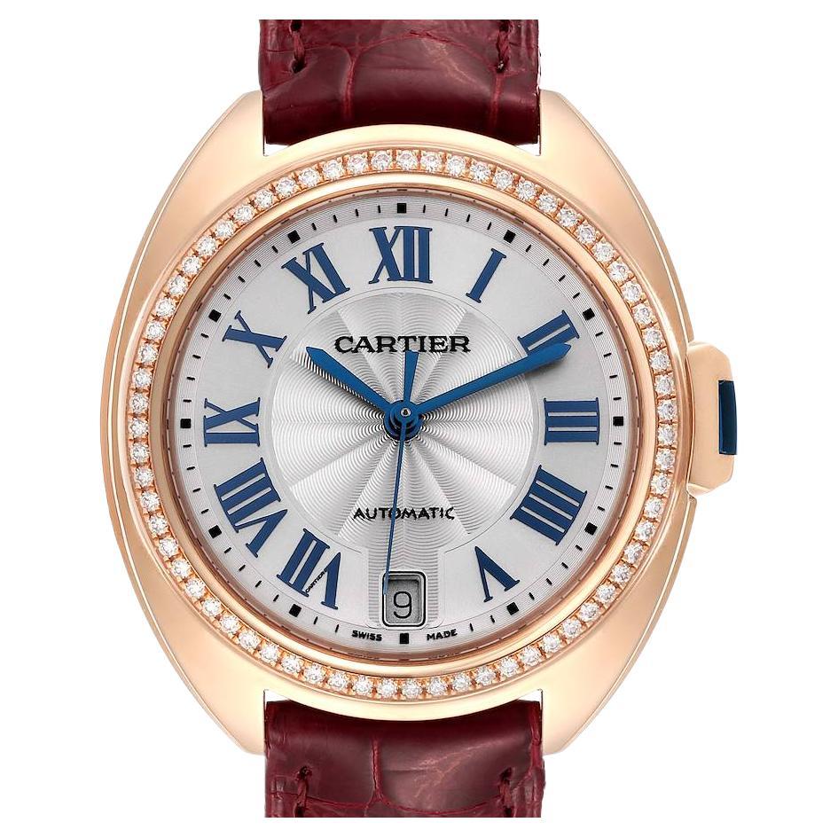 Cartier Cle 18K Rose Gold Diamond Automatic Ladies Watch WJCL0013 For Sale