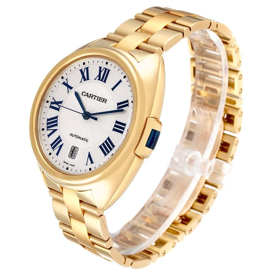 Men's Cartier Cle 18K Yellow Gold Automatic Silver Dial Mens Watch WGCL0003