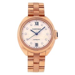 Cartier Cle de Cartier 18 Karat Gold Diamond Markings Automatic Watch WJCL0033