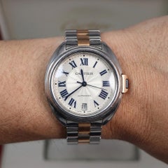 Montre automatique Cartier Clé de Cartier 35 mm en or rose et acier inoxydable