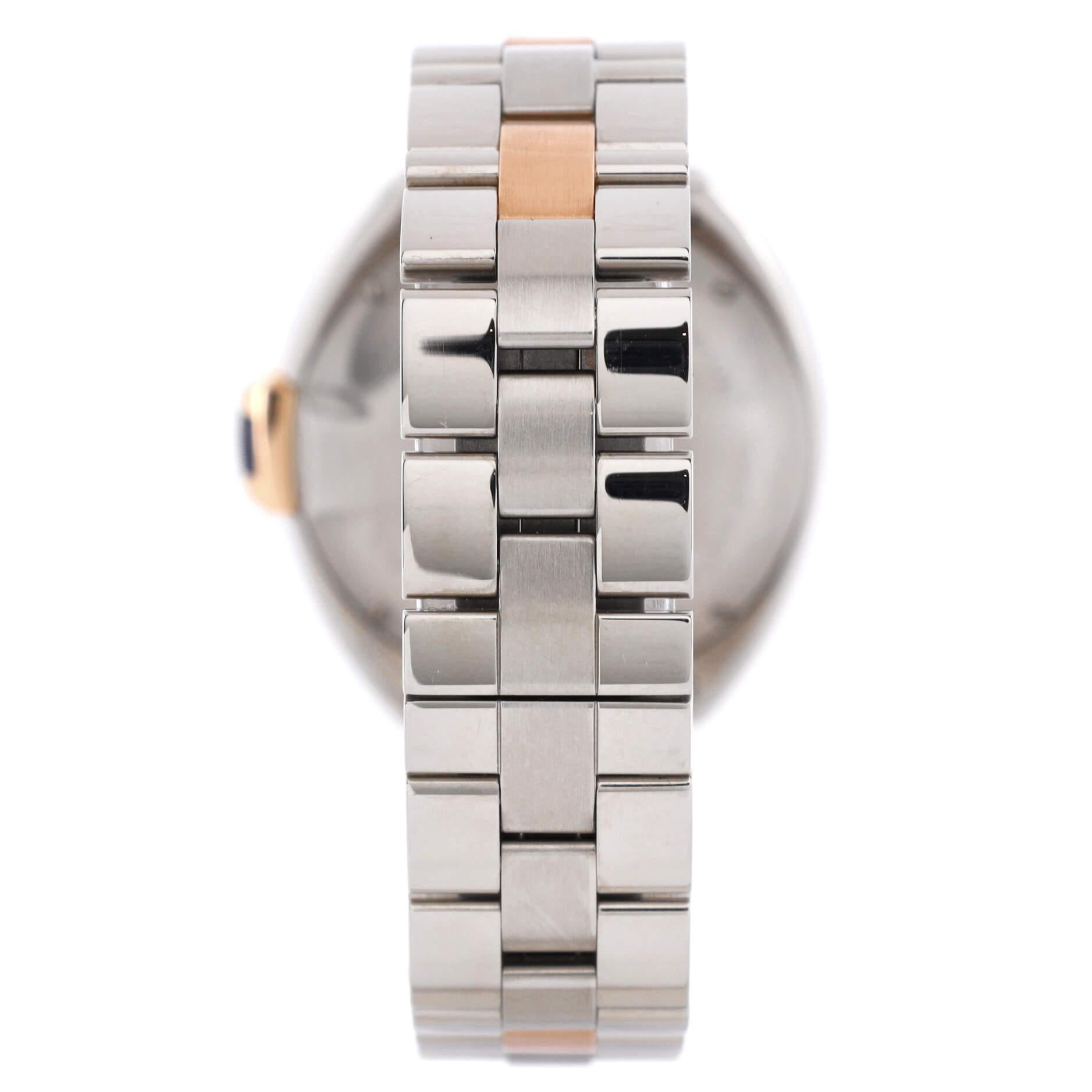 Cartier Cle de Cartier Automatikuhr aus Edelstahl und Roségold 31 1