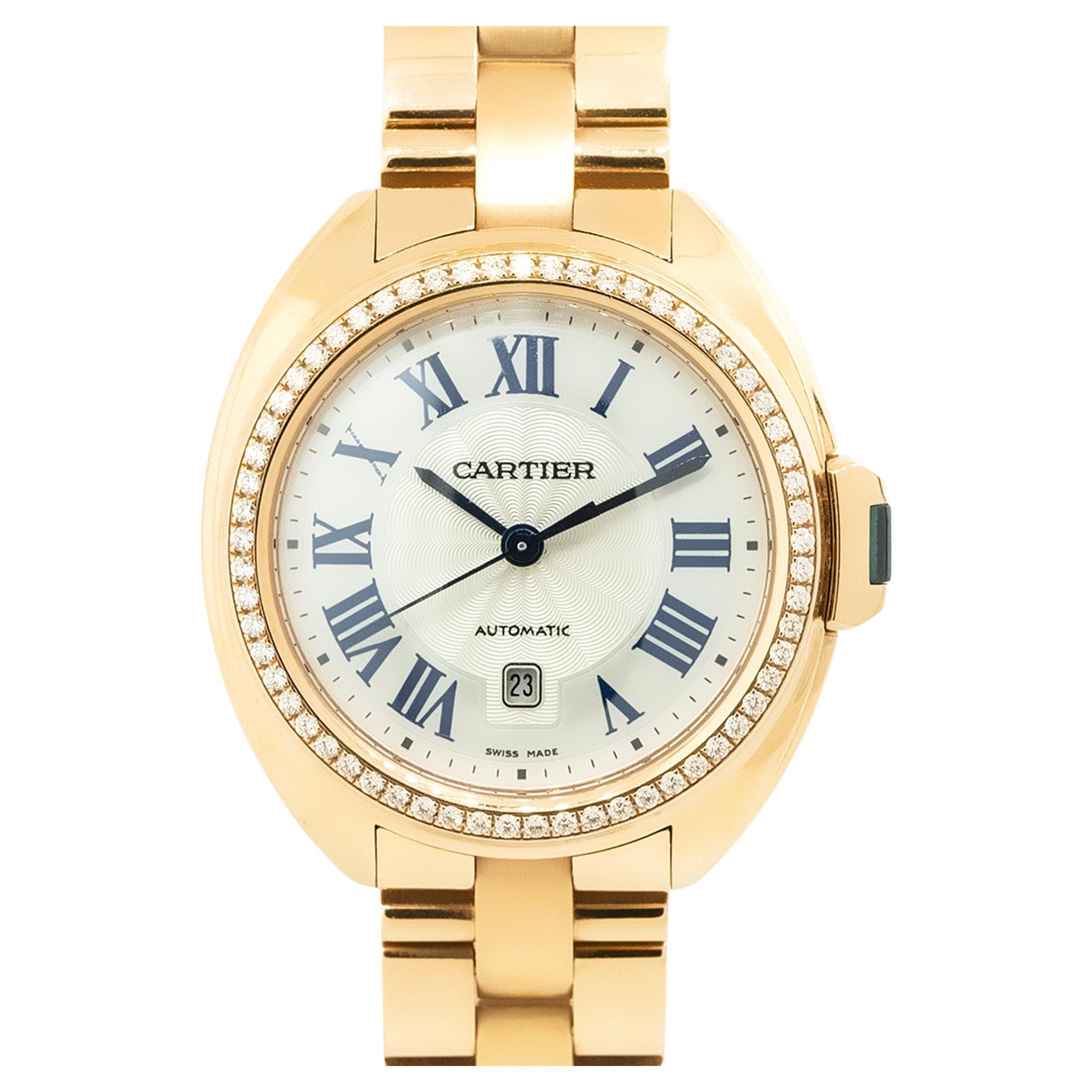 Cartier Clé de Cartier Diamond Watch 18 Karat in Stock For Sale
