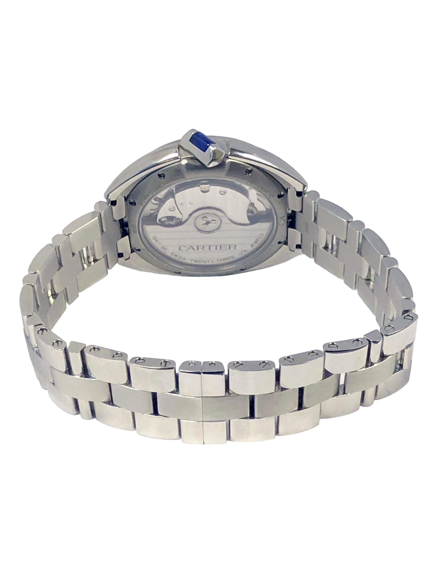 Montre-bracelet Cartier Cle De Cartier de taille moyenne en acier à remontage automatique Unisexe en vente