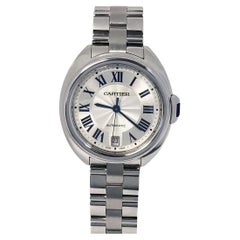 Retro Cartier Cle De Cartier Mid Size Steel Self Winding Wrist Watch