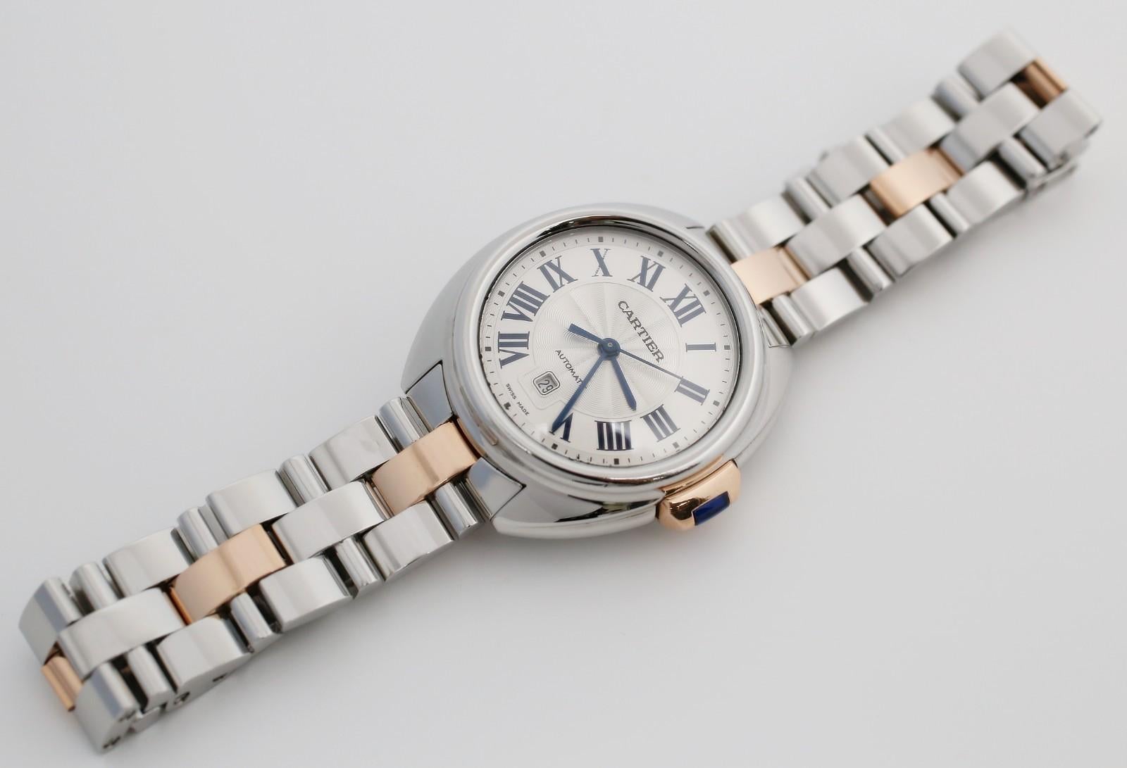 Cartier Cle de Cartier Ref. 3867 Orologio automatico in acciaio/oro rosa 33mm In condizioni buone in vendita a Providence, RI