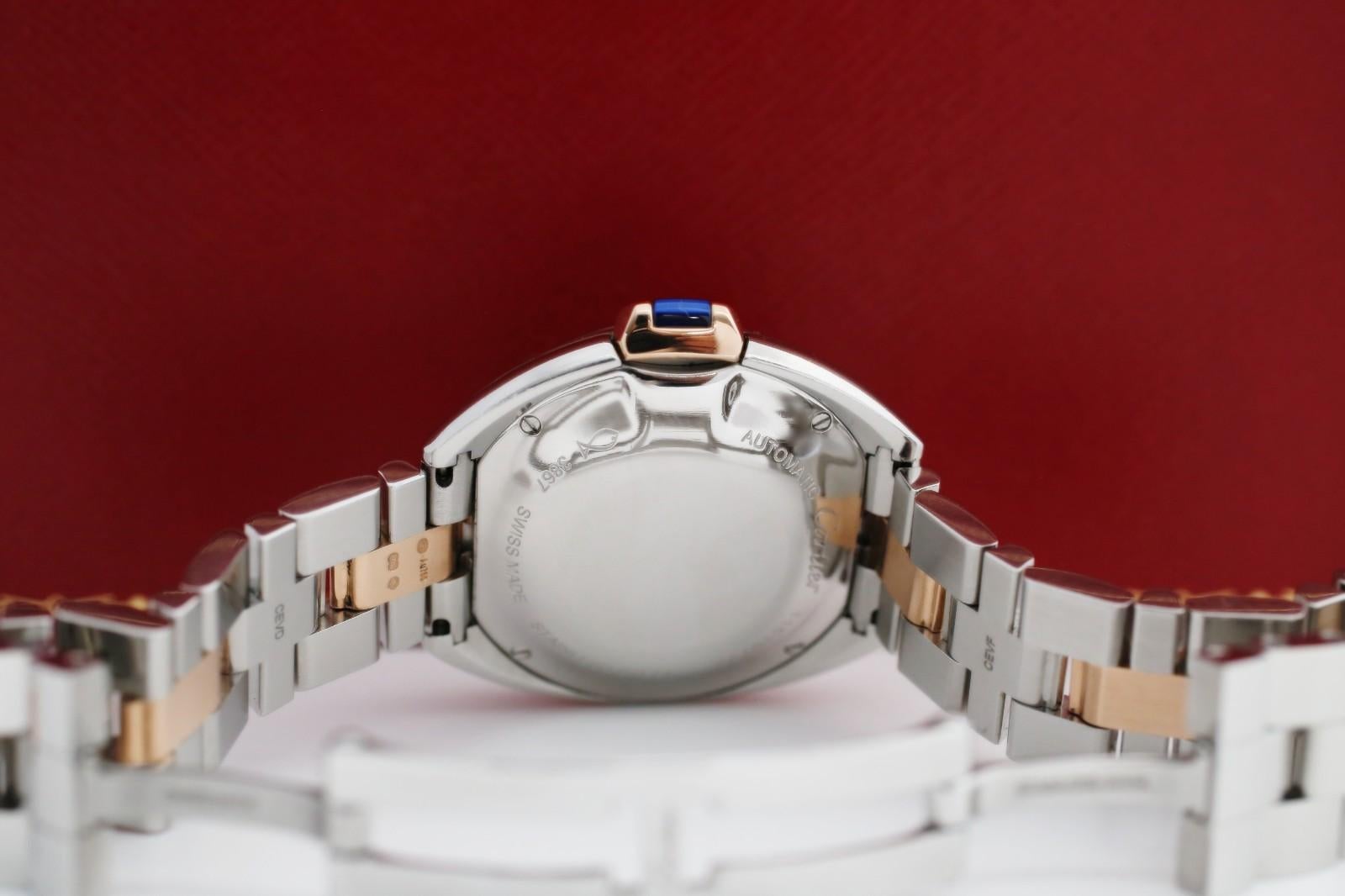 Cartier Cle de Cartier Ref. 3867 Orologio automatico in acciaio/oro rosa 33mm in vendita 5