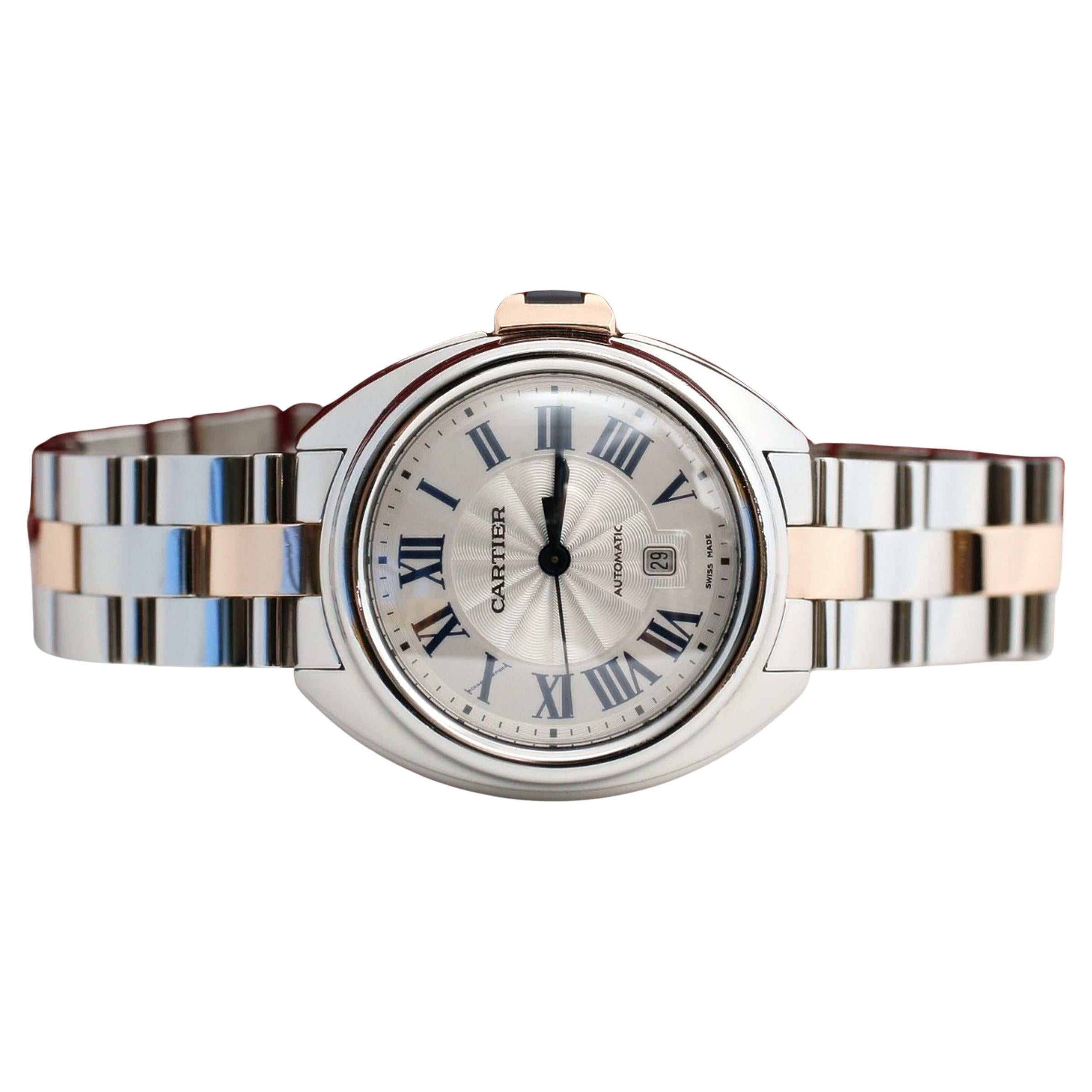 Cartier Cle de Cartier Ref. 3867 Orologio automatico in acciaio/oro rosa 33mm in vendita