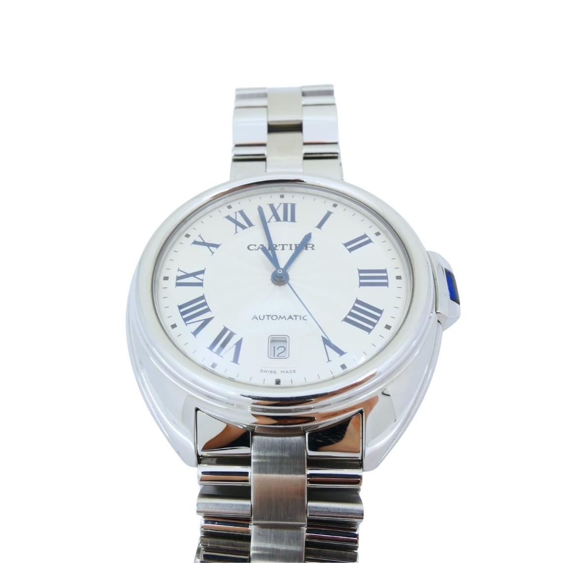 Cartier Clé de Cartier Automatikuhr aus Edelstahl für Damen oder Herren im Angebot