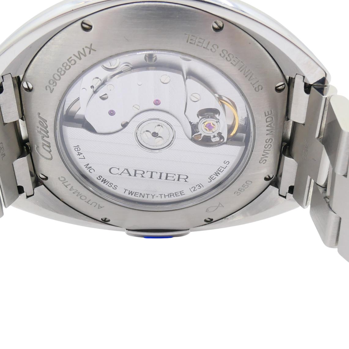Cartier Clé de Cartier Automatikuhr aus Edelstahl im Angebot 1