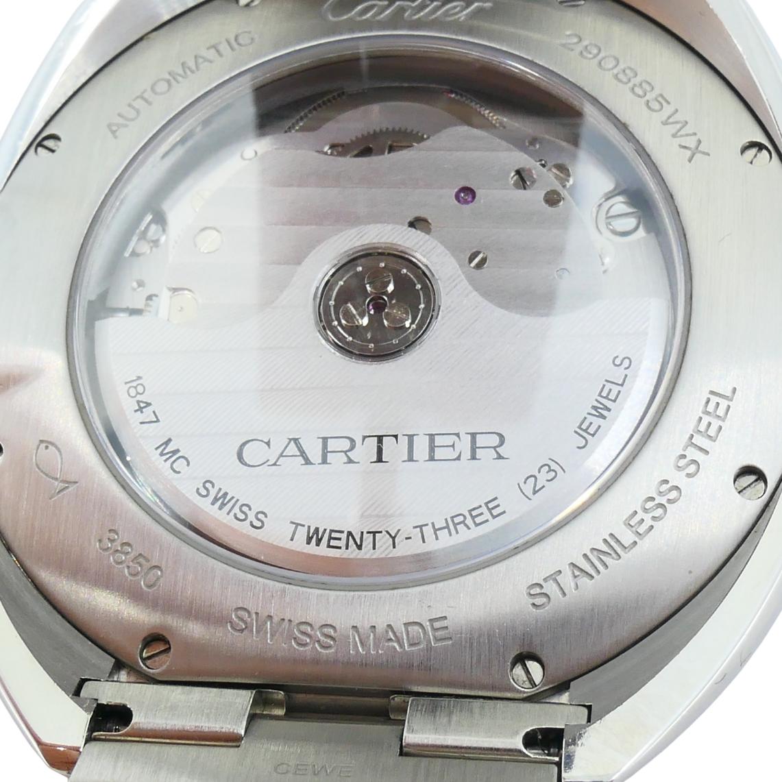 Cartier Clé de Cartier Automatikuhr aus Edelstahl im Angebot 2