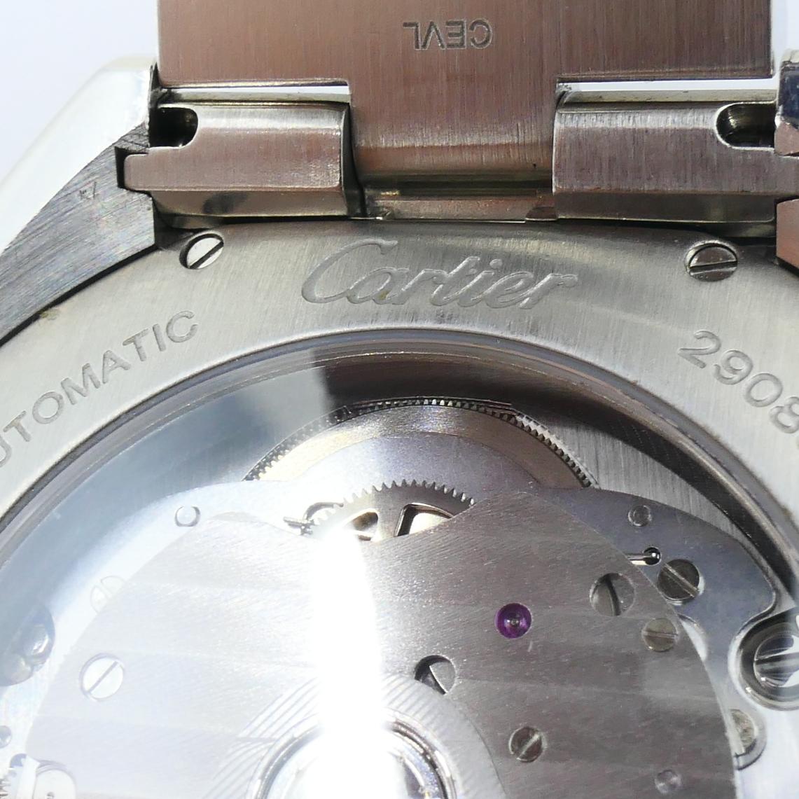 Cartier Clé de Cartier Automatikuhr aus Edelstahl im Angebot 3