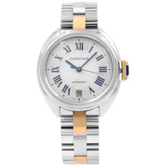 Cartier Cle De Cartier Steel Rose Gold Guilloche Automatic Ladies Watch W2CL0003