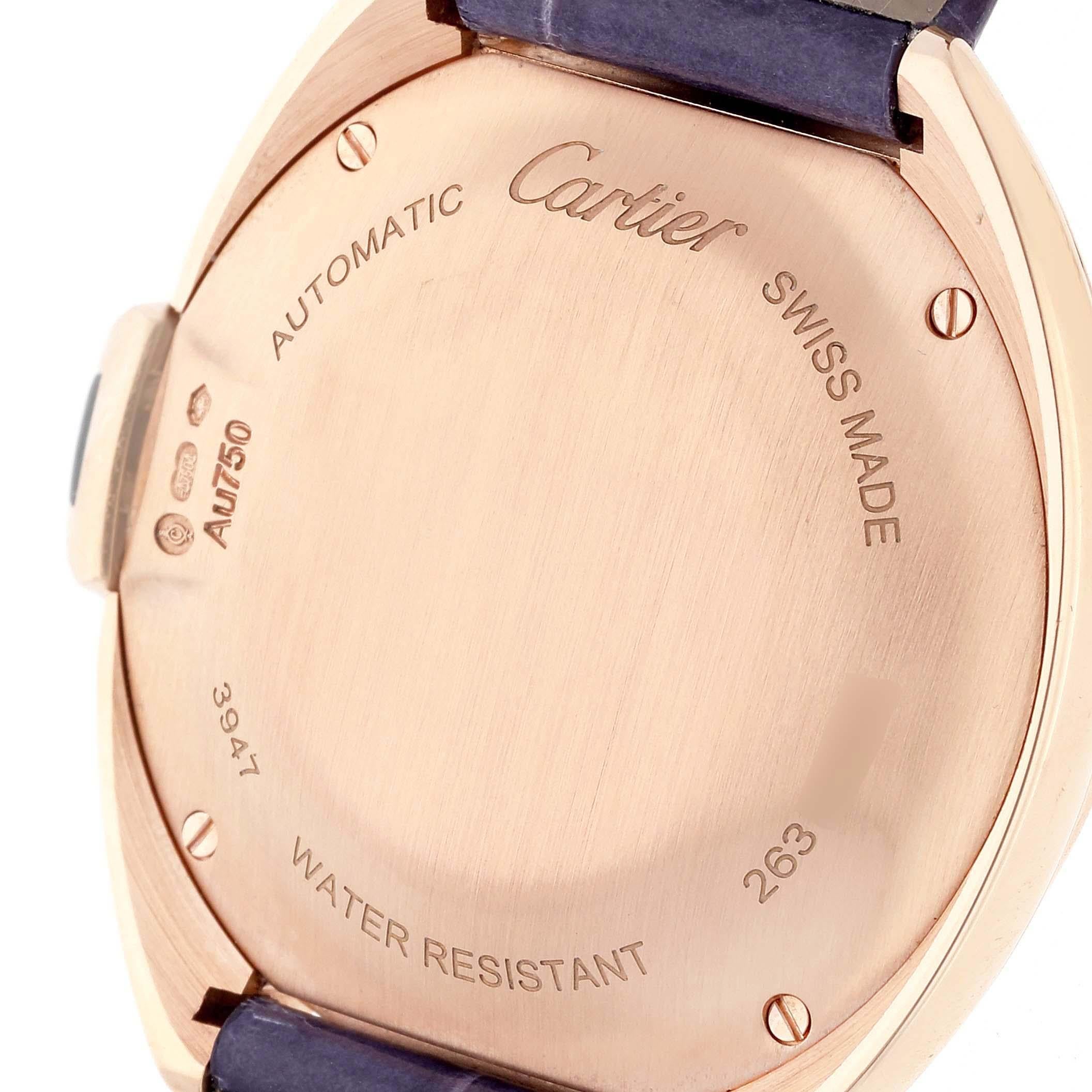 Cartier Cle Montre pour femme automatique en or rose et diamants WJCL0031 en vente 2