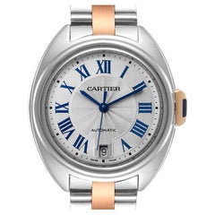 Cartier Cle Acero Oro Rosa Reloj Automático Señora W2CL0003