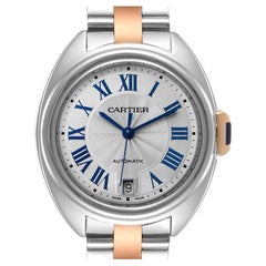 Cartier Cle Stahl Roségold Automatik-Damenuhr W2CL0003