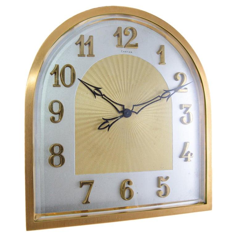 Brass Cartier Clock For Sale