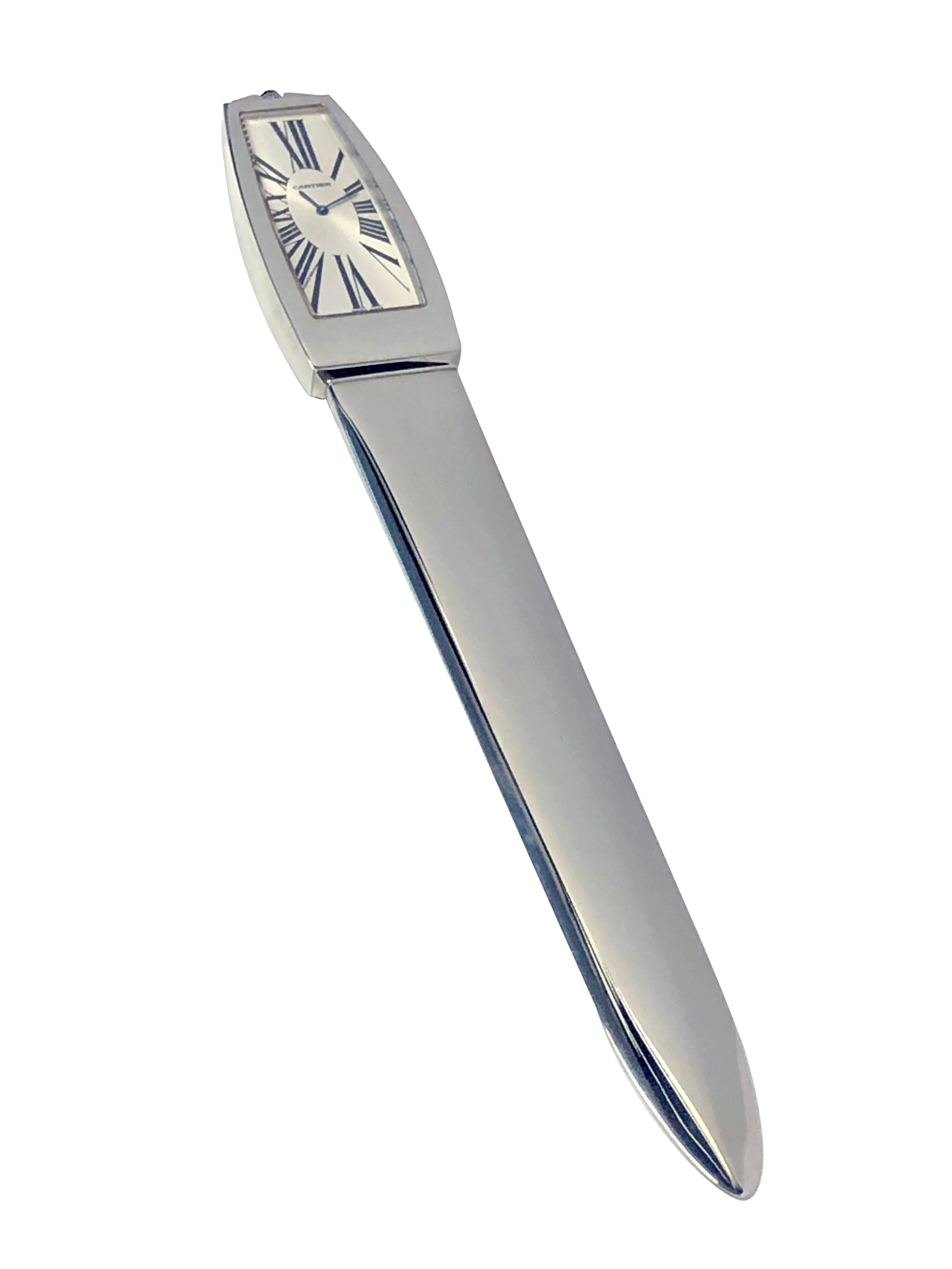 Cartier Clock Letter Opener Limited Edition Never Used In New Condition For Sale In Chicago, IL