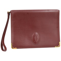 Retro Cartier clutch in red leather