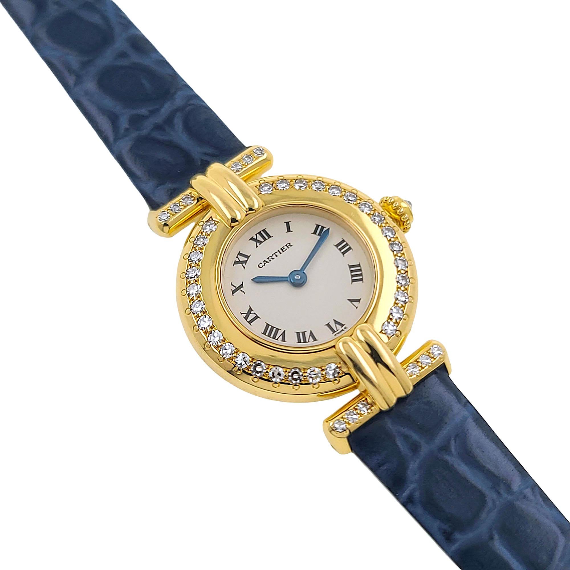 Cartier Colisée en or 18k appelé aussi Rivoli 8057911 avec 43 diamants Factory Set Excellent état à Neuilly-sur-Seine, IDF