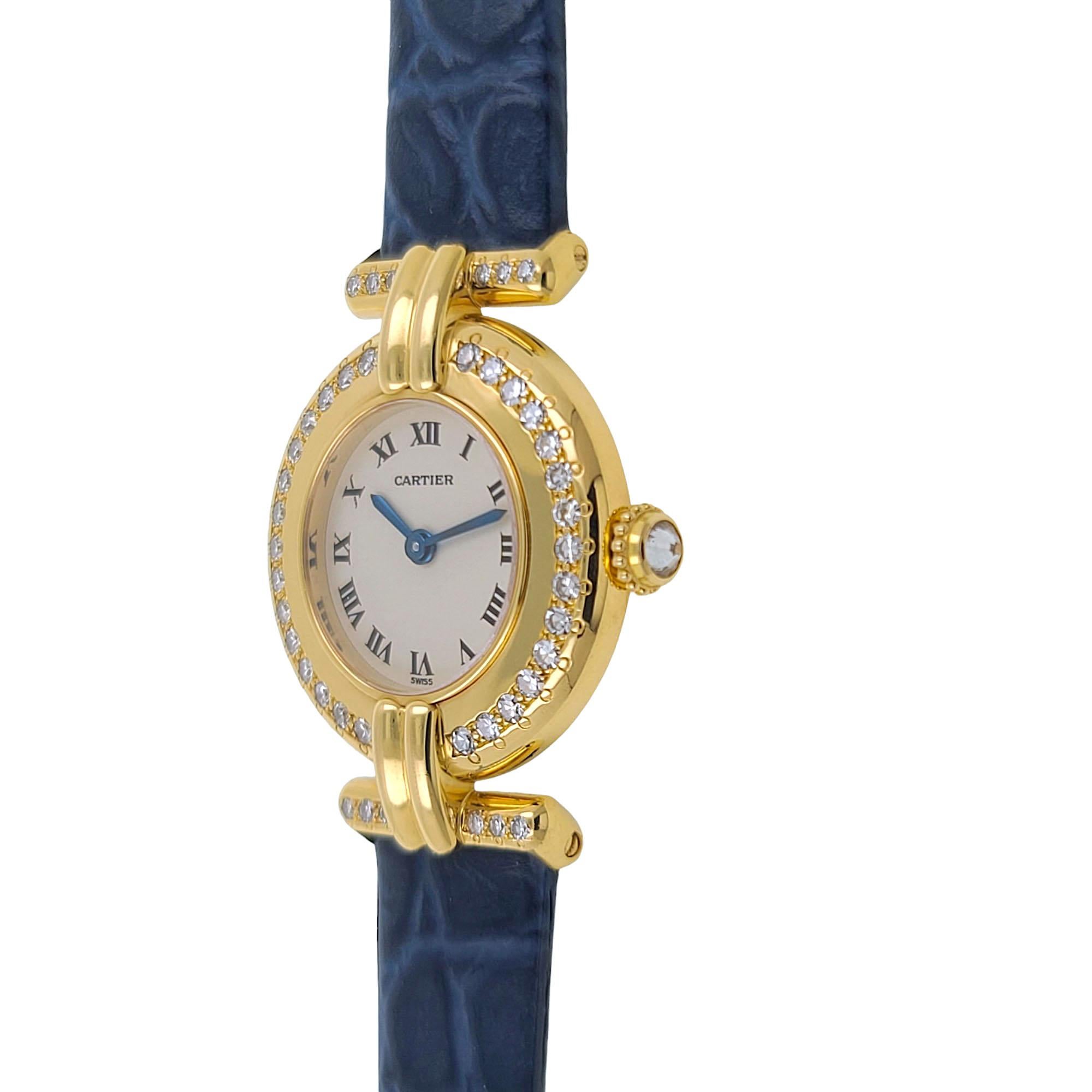 Cartier Colisée en or 18k appelé aussi Rivoli 8057911 avec 43 diamants Factory Set 1