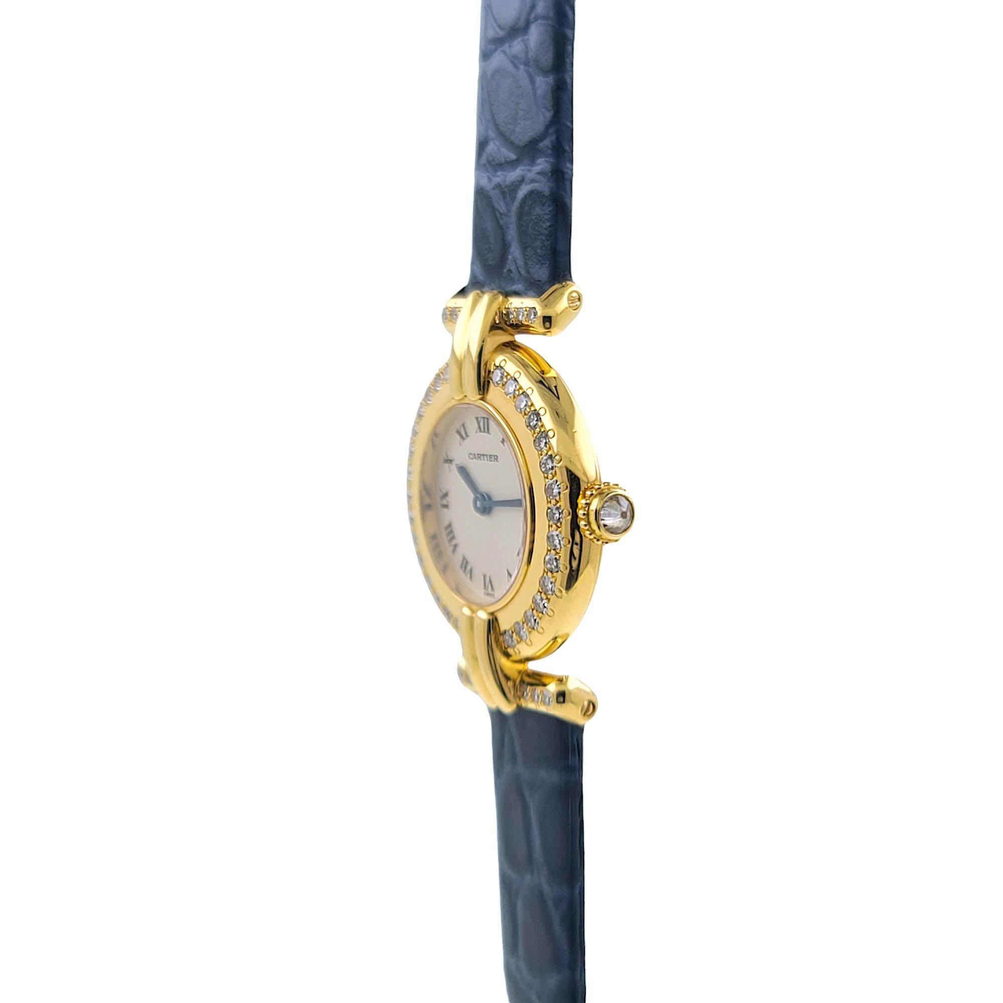 Cartier Colisée en or 18k appelé aussi Rivoli 8057911 avec 43 diamants Factory Set 3