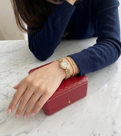 Cartier 18K Yellow Gold Diamond Bezel Ladies Watch with Box