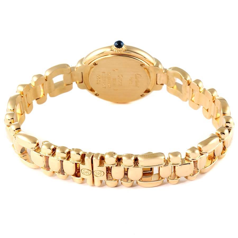Damenuhr von Cartier Colisee, 18 Karat Gelbgold Silber Zifferblatt Quarz im Angebot 4