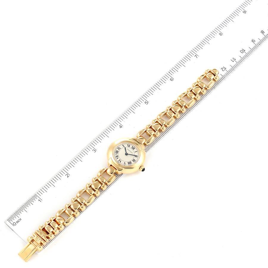 Damenuhr von Cartier Colisee, 18 Karat Gelbgold Silber Zifferblatt Quarz im Angebot 5