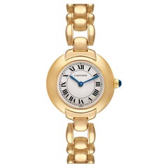 Damenuhr von Cartier Colisee, 18 Karat Gelbgold Silber Zifferblatt Quarz
