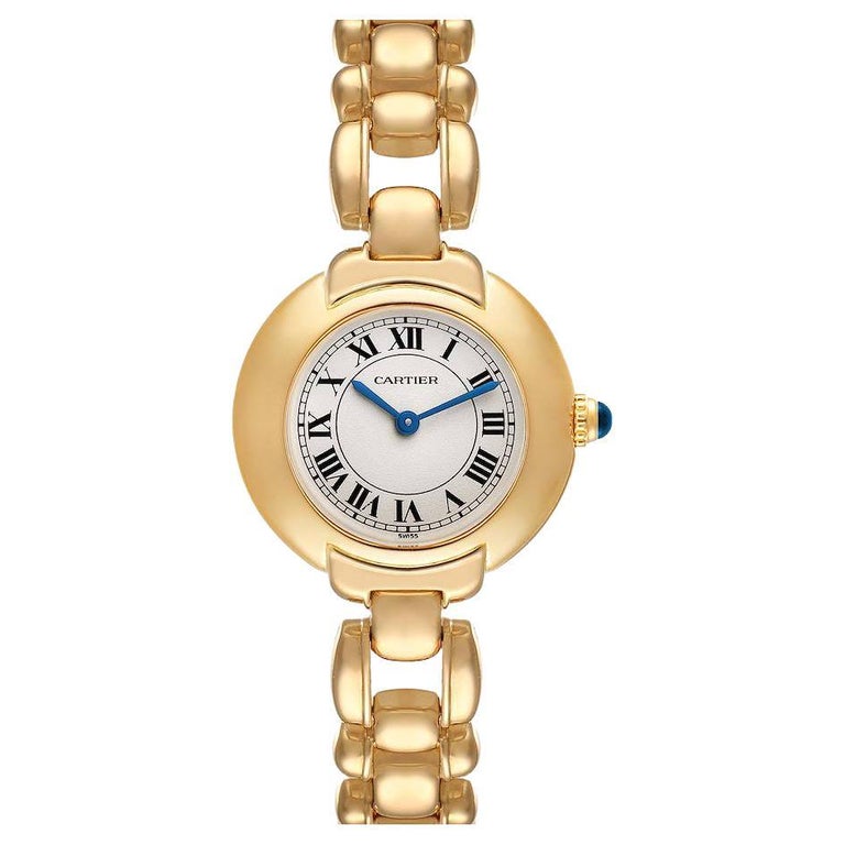 Cartier Colisee 18K Yellow Gold Silver Dial Quartz Ladies Watch For ...