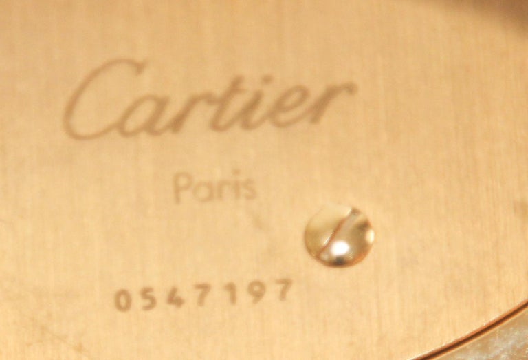 Cartier Colisee Art Deco Travel Desk Clock 24-Karat Gold-Plated For Sale 9