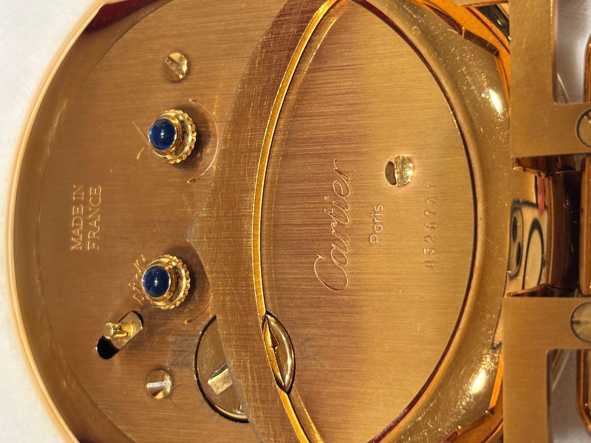 Cartier Colisee Art Deco Travel Desk Clock 24-Karat Gold-Plated 8