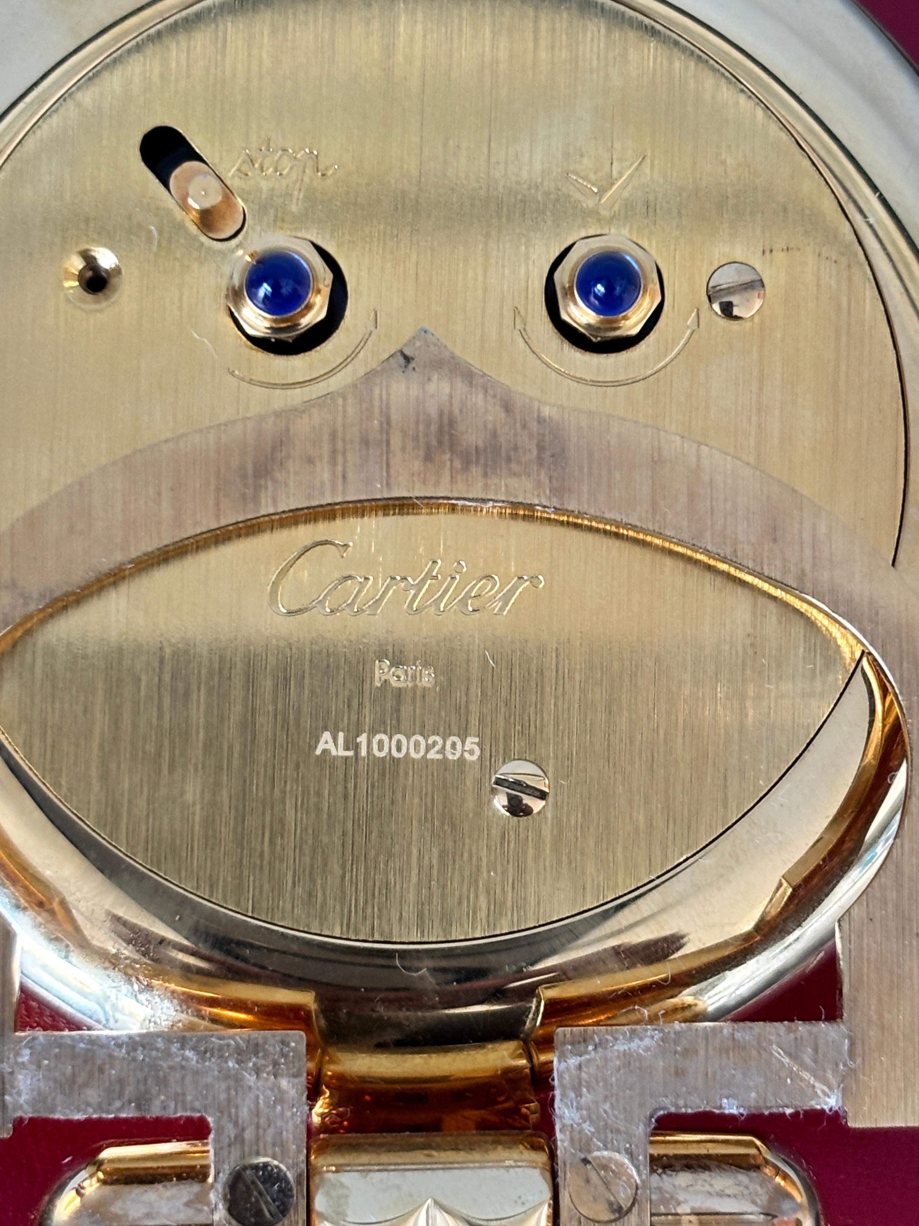 Cartier Colisee Art Deco Reise-Schreibtischuhr 24-Karat vergoldet 2