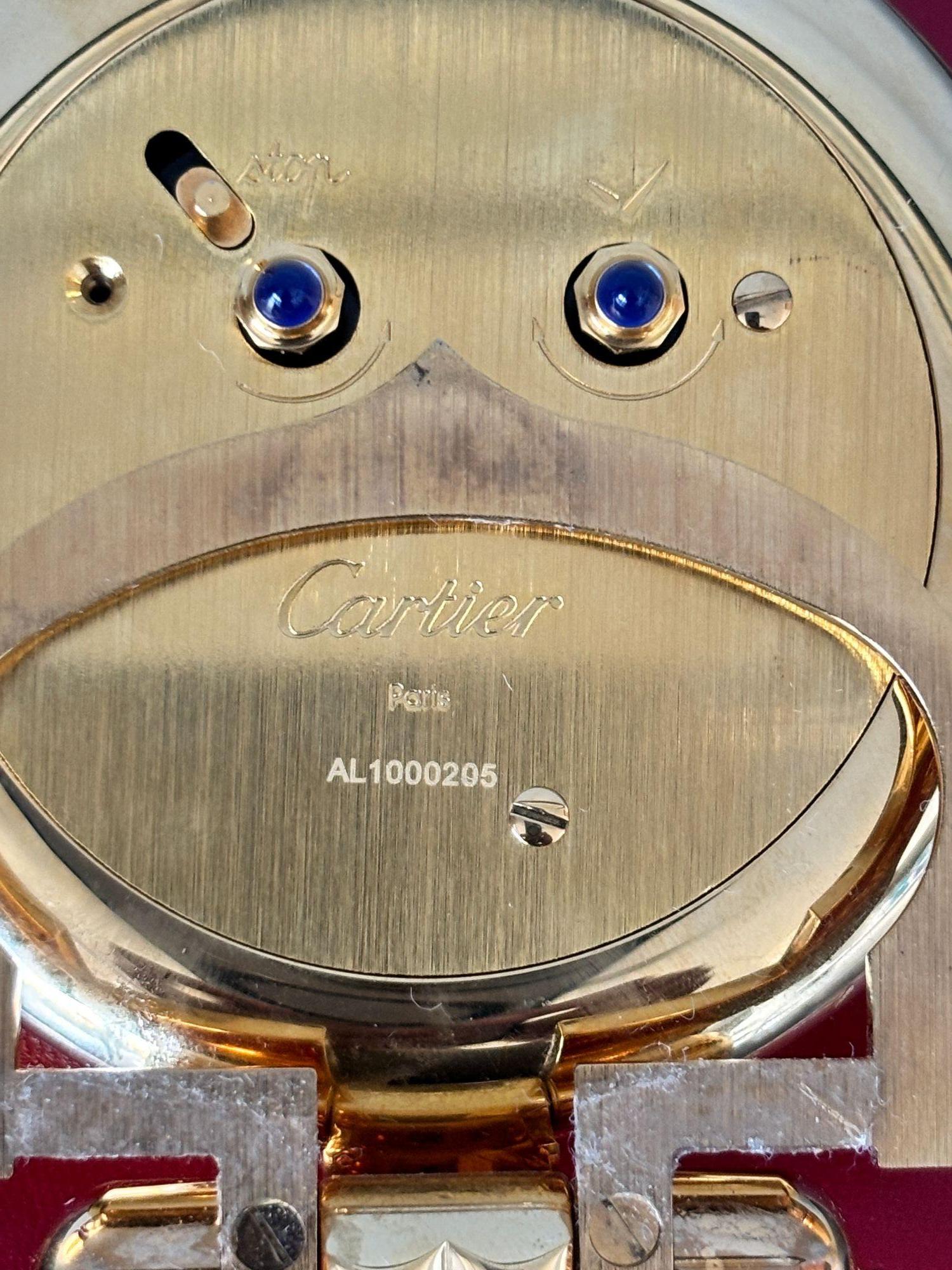 Cartier Colisee Art Deco Travel Desk Clock 24-Karat Gold-Plated For Sale 3