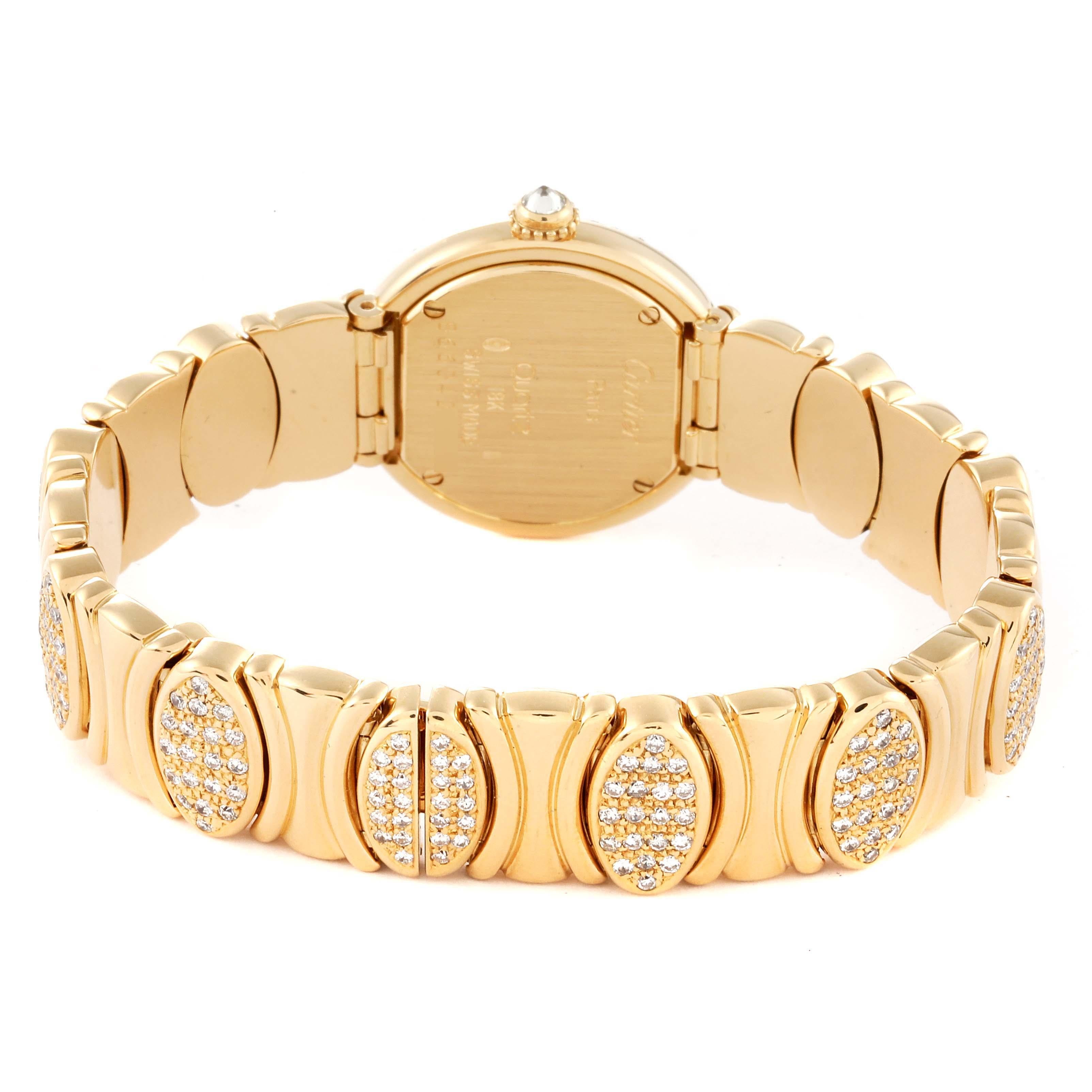 Cartier Colisee Clasque d'Or Yellow Gold Silver Dial Diamond Ladies Watch 2