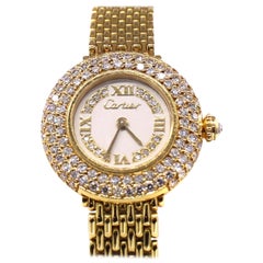 Cartier Colisee Diamond 18 Karat Yellow Gold Wristwatch