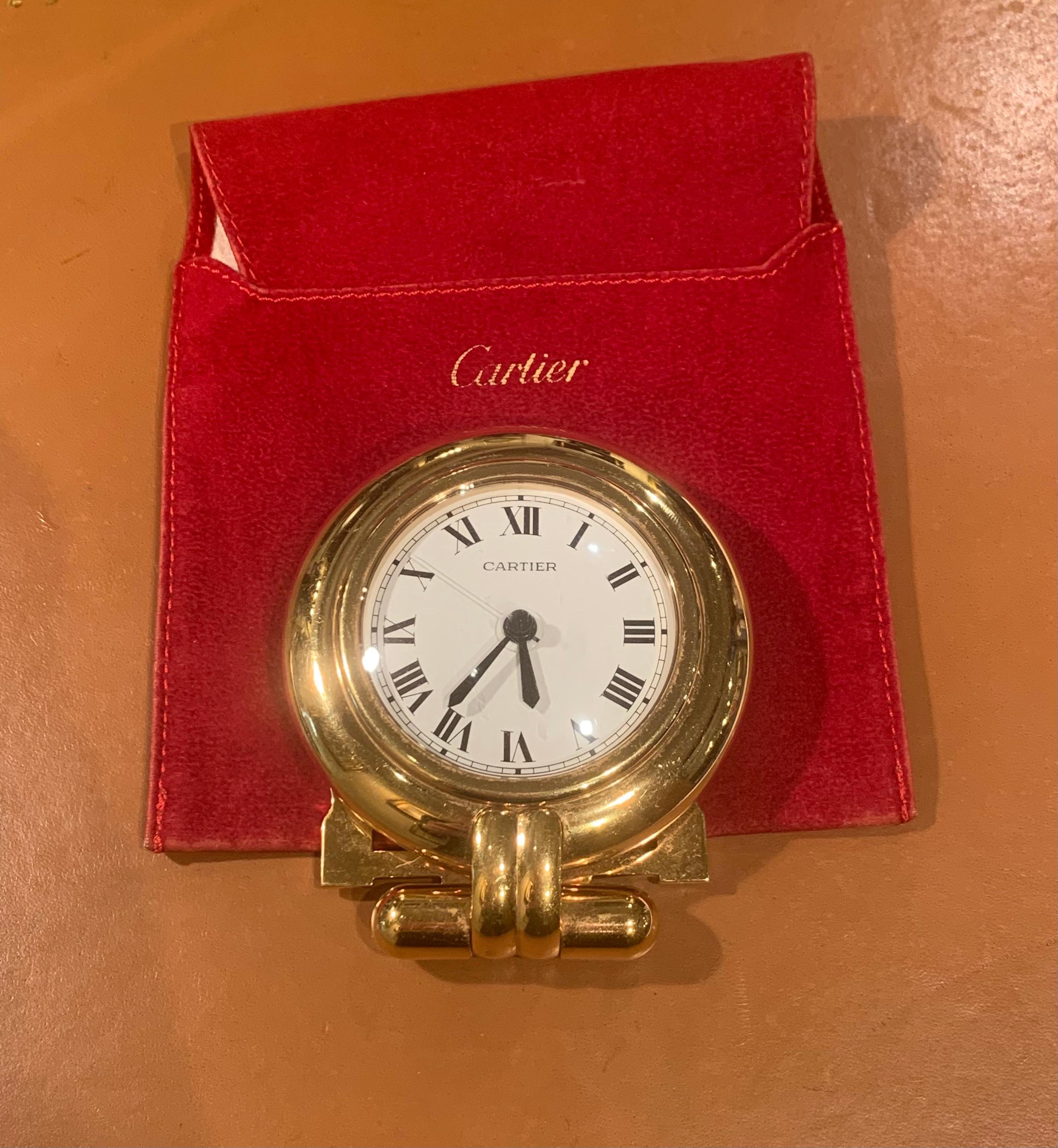 Cartier Colisée Gold Plated Stainless Steel Desk Clock 1