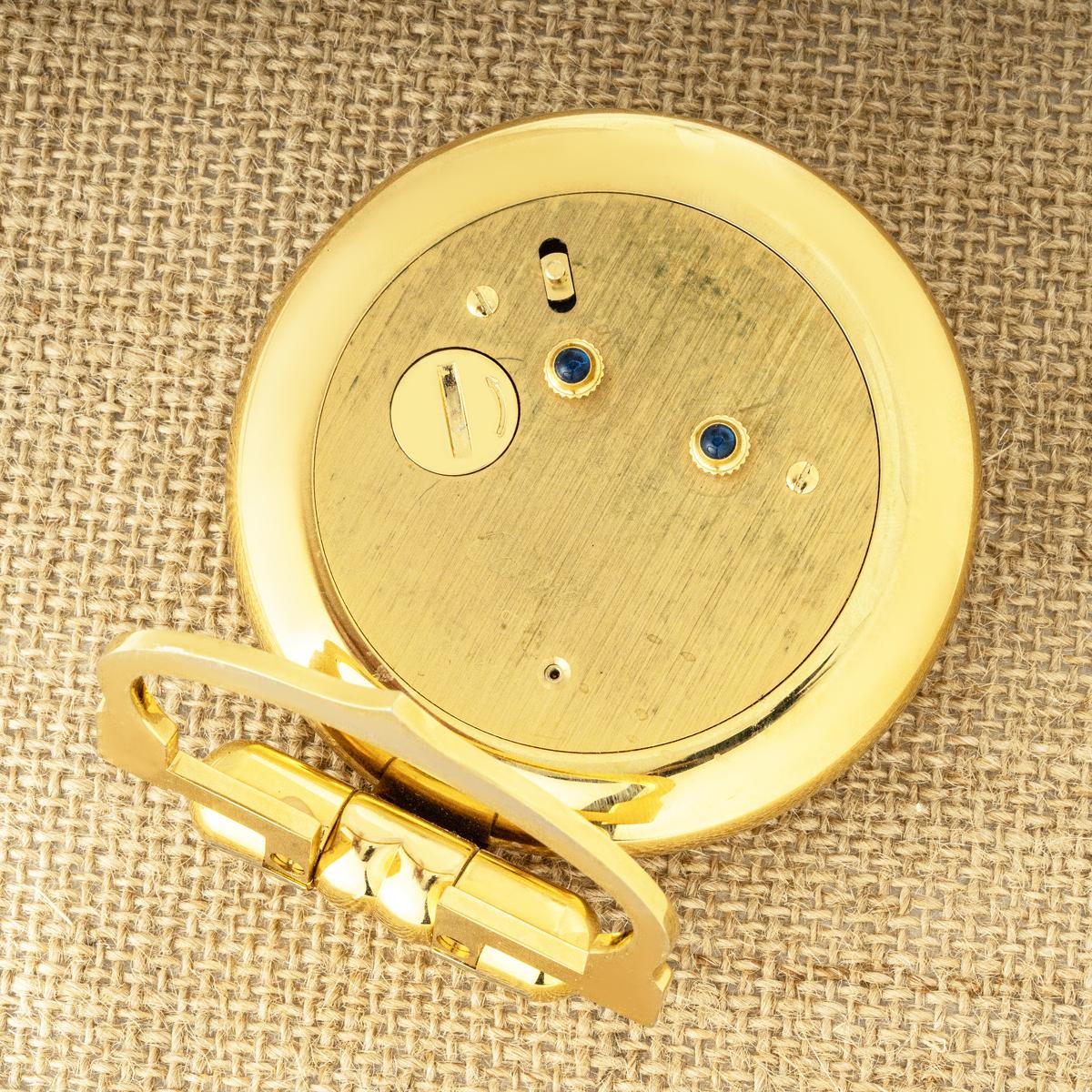 Femenino o masculino Cartier Colisee Gold Plated White Dial Quartz Desk Alarm Clock en venta