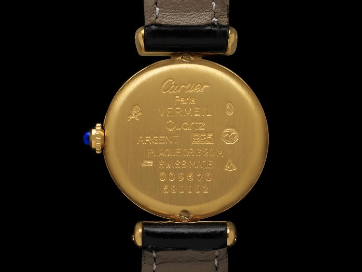 Cartier Colisee Ladies Vendome Vermeil Watch - 18K Gold over Sterling Silver For Sale 2