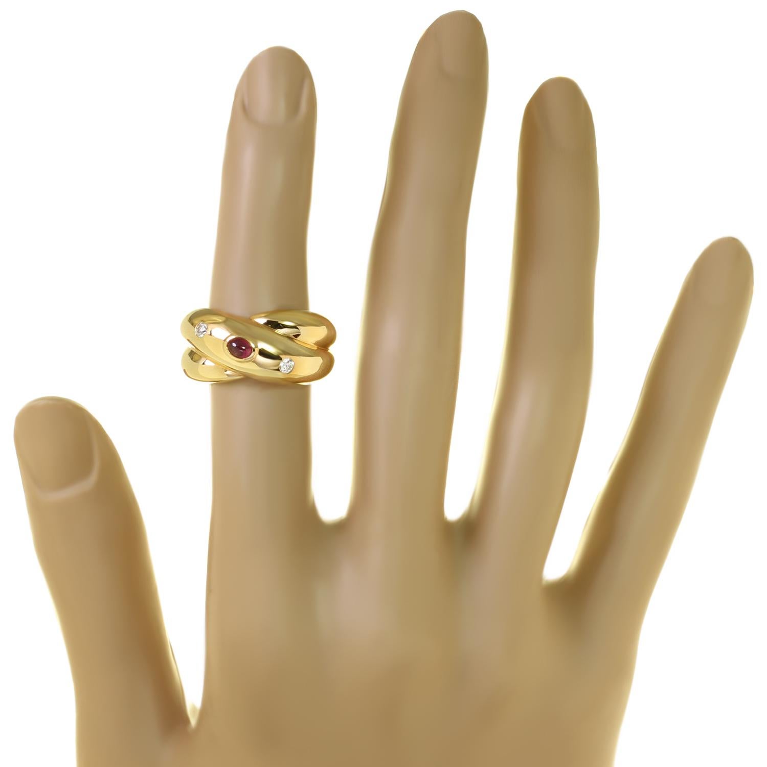 CARTIER, bague Colisee en or jaune 18 carats avec diamants, taille 50 Excellent état à New York, NY